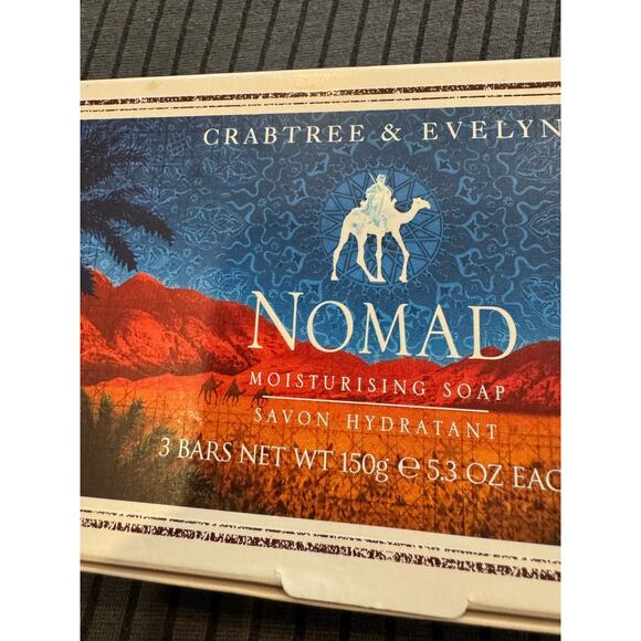 New Crabtree & Evelyn Nomad Moisturising Soap Bars -Set of 3 - 150 G / 5.3 Oz - Picture 2 of 5